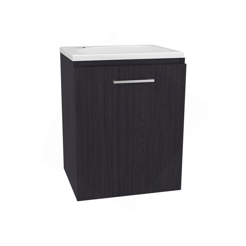 Bathroom Vanity With Sink, 1 Door, Black