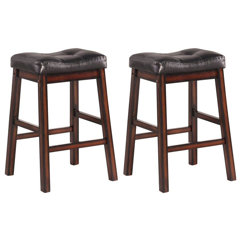 Tabourets de comptoir noirs et cappuccino (ensemble de 2)