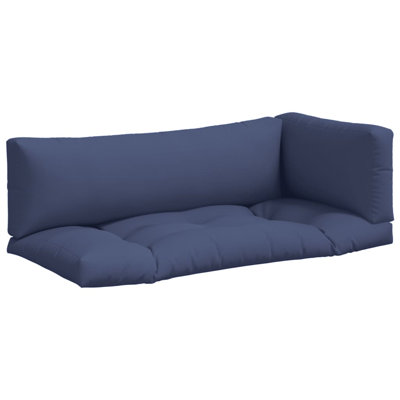 Coussin de palette 3 pièces en tissu Oxford bleu marine