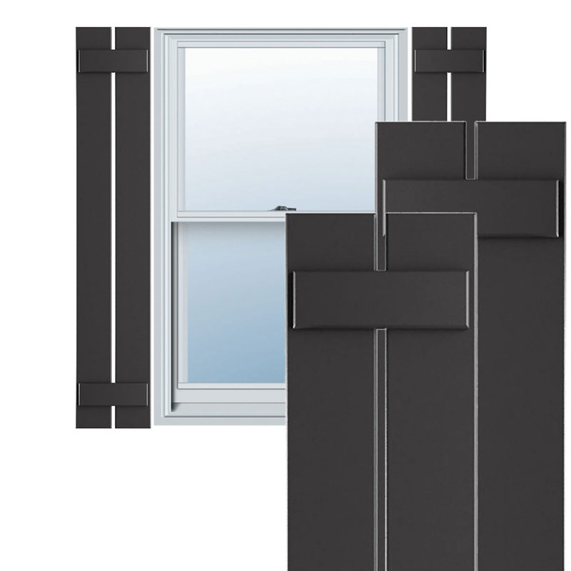 Volets à panneau plat 11,25 po, 11.25", Montagne ombrageuse, 61"