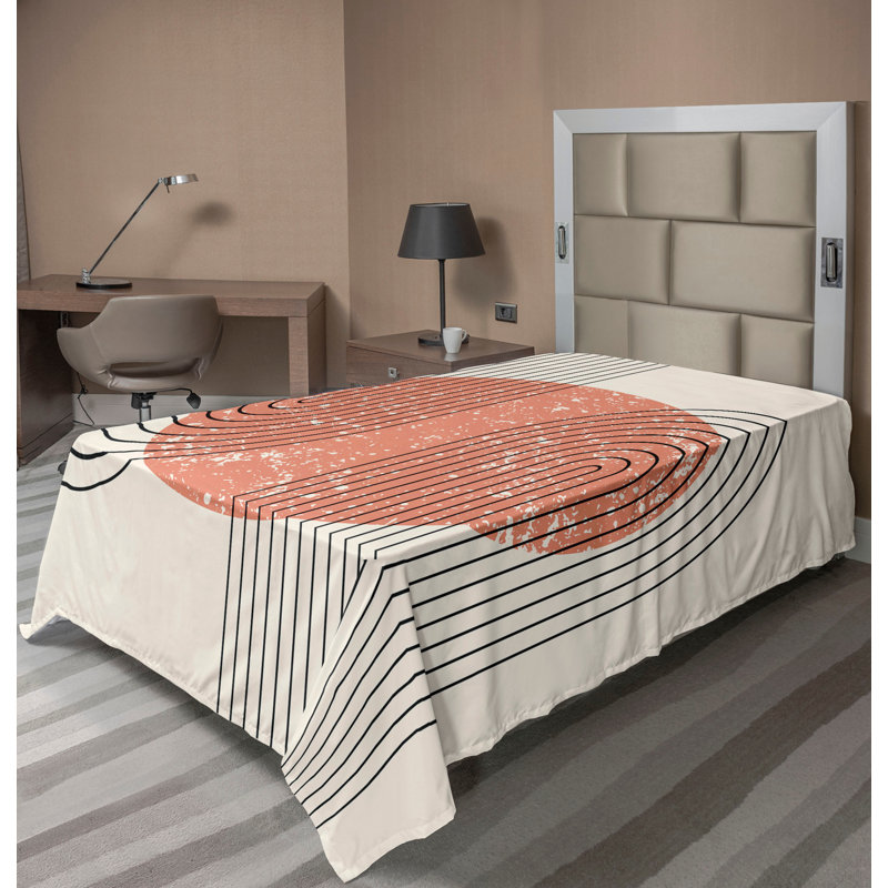 Drap plat Ambesonne Mid Century Modern Boho, Drap plat pour très grand lit californien