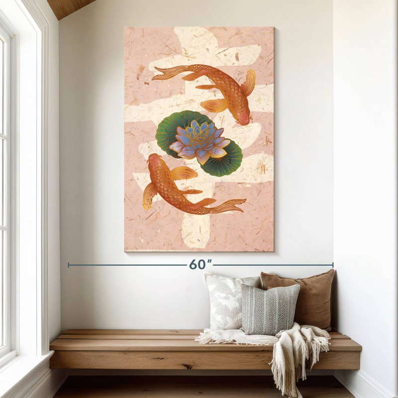 Brampt Lotus Koi Fish, 51" H x 34" W