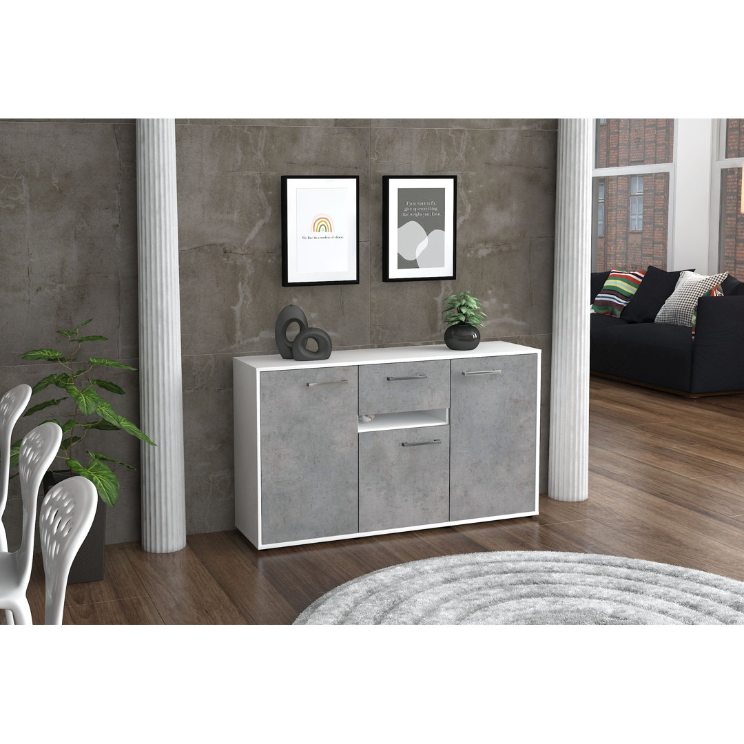 Sideboard Dorina, (136 x 79 x 35 cm), mit Metallgriffen