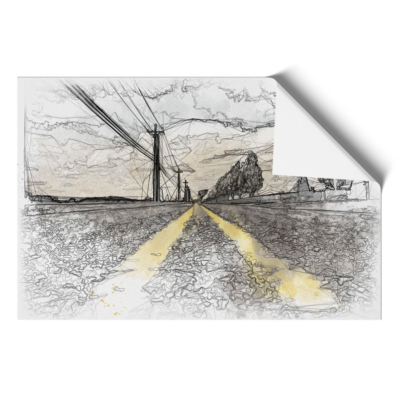 The Open Road Sketch - Frameless Print, 21cm H x 30cm W x 0.1cm D