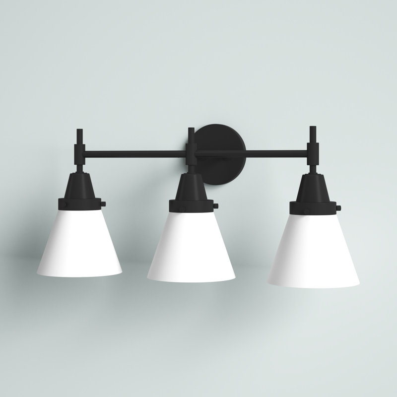 Gayle 3 - Light Dimmable Vanity Light, 4 Watt Vintage LED Bulb, Matte White, Matte Black