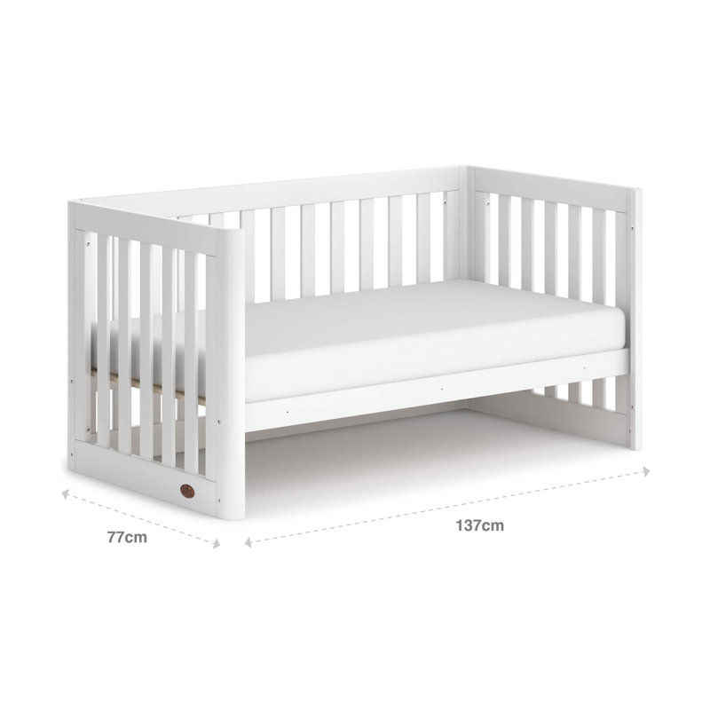Turin Cot Bed with Mattress, White