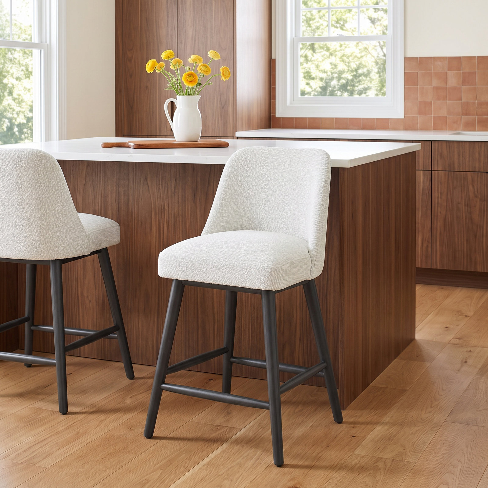 Gallie Bar Stool, Counter Stool (25" Seat Height), Teal