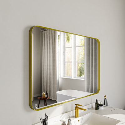 Tahleek Bathroom Aluminum Framed Rectangle Wall Mirror