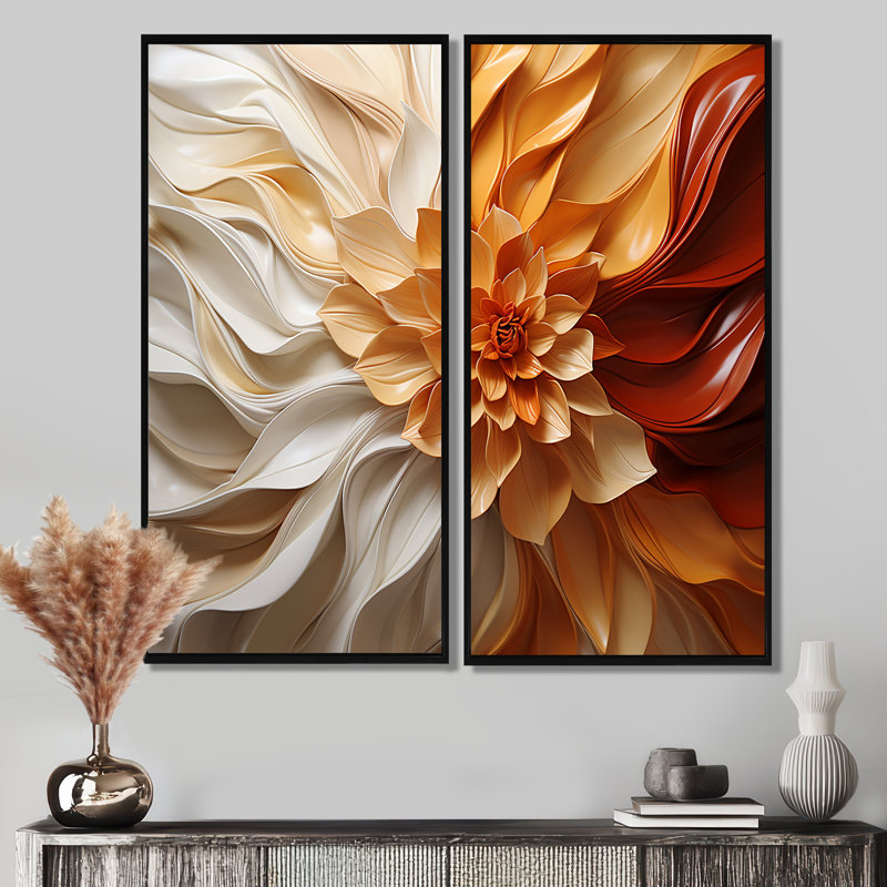 Sunlit Spiral - Abstract Spirals, art mural sur toile, H 40 po x l 40 po, Noir, Impression encadrée flottante