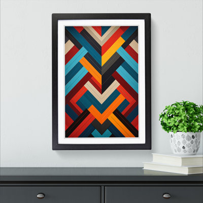 Chevrons Constructivism - Single Picture Frame Print on Wood