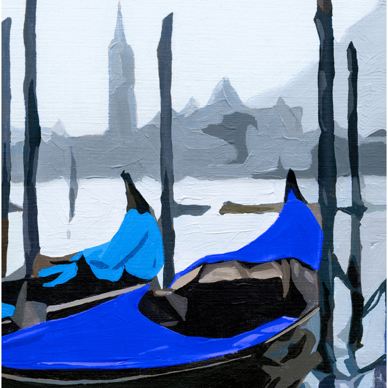 Gondoles Venise Bleue Wall Hanging, 70 cm H x 160 cm W x 0.2 cm D