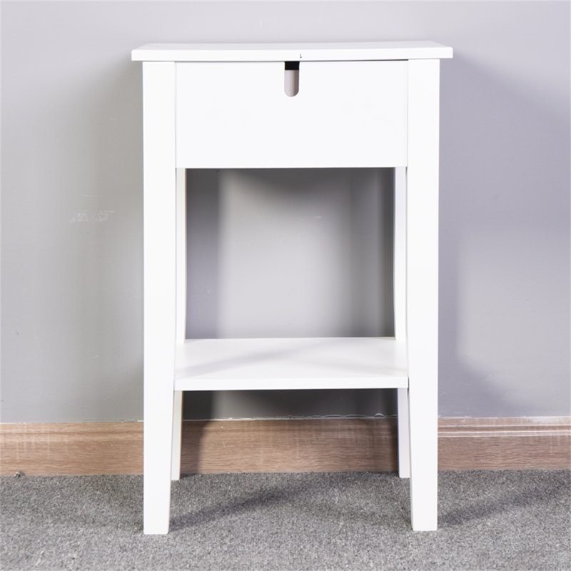 Table de chevet Rashana, Blanc
