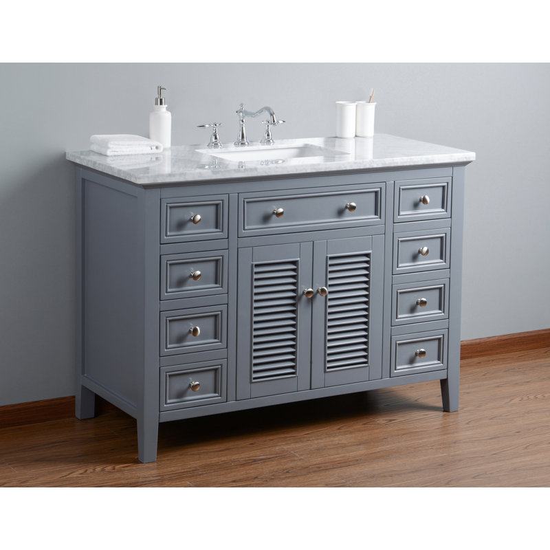 Ensemble de meuble-lavabo simple 48 po Abram, gris