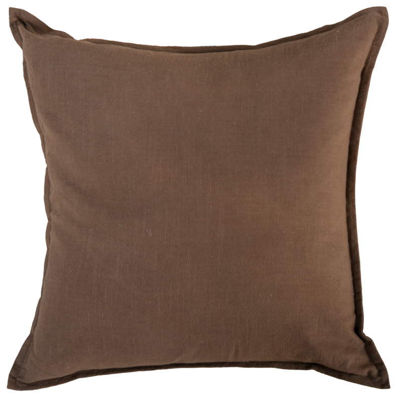 100% Cotton Down Alternative Filled Throw Pillow, Down Alternative Fill, Brown