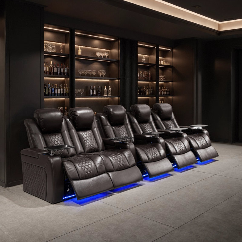 Fauteuil inclinable électrique avec cuir de qualité supérieure, caractéristiques intelligentes, idéal pour le divertissement à domicile moderne
