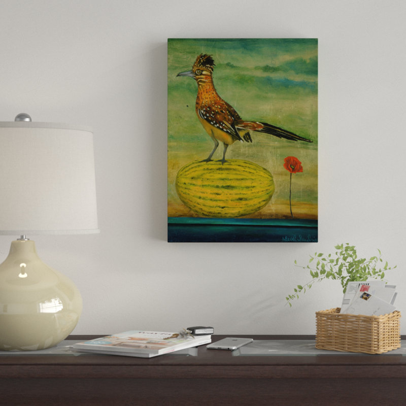 « roadrunner », reproduction de peinture à l’acrylique sur toile tendue, H 19 po x l 14 po x P 2 po
