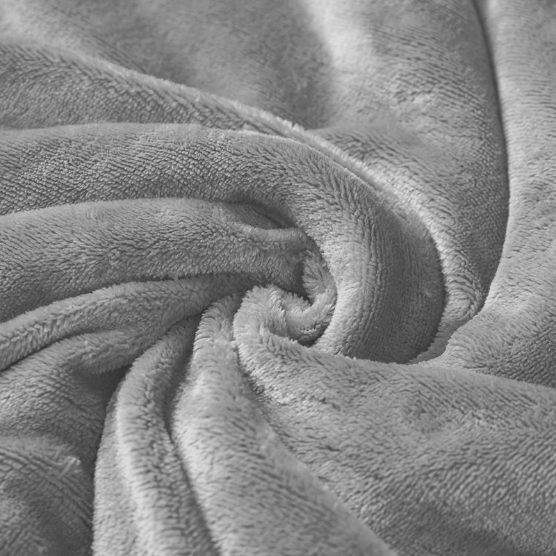 Sherpa Fleece Fur Thick Reversible Blanket Throw, 200cm x 150cm, Silver