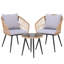 Ensemble de conversation d'extérieur pour 2 personnes avec chaises en osier et table d'appoint en verre-1057310128-1057310135