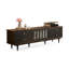 Meuble télé rétro en bois massif noir-2119908487
