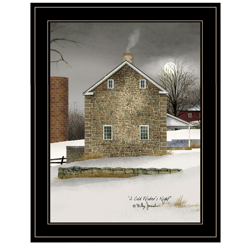«Cold Winters Night» par Artisan Billy Jacobs, reproduction encadrée prête à accrocher