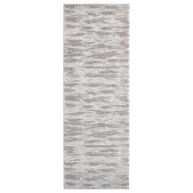 Tapis argenté Emmeline, Tapis de couloir 2 pi 7 po x 7 pi 2 po