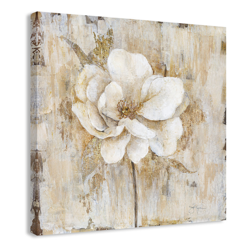 «Venetian Gold Botanical II», peinture sur toile sans cadre, H 24 po x l 24 po x P 1,38 po