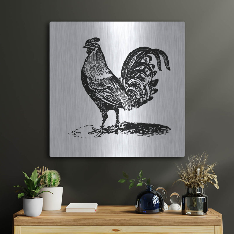 August Grove® «Rooster Ready» par Art Licensing Studio, art mural en métal, H 24 po x l 24 po