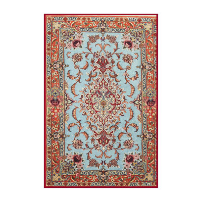 Tapis oriental rouge et bleu
