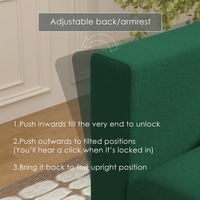 Canapé modulaire rembourré avec rangement BOX MODULE STO SOFA, Chenille vert forêt