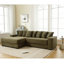 Oversized Two-Piece Couches, L Shaped Sofa, Corduroy, Left Chaise Daybed,With Armrests,Eight Throw Pillows,Corner Sofa,Easy To Assemble, Green-502224490