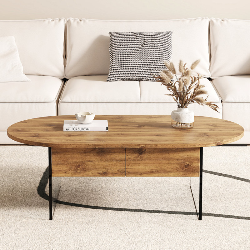 Coffee Table With Double Drawers. The Board Surface Is MDF Sticker, And Both Sides Are Transparent Tempered Glass. The Design Is Simple And Elegant, With Excellent Storage Functions.