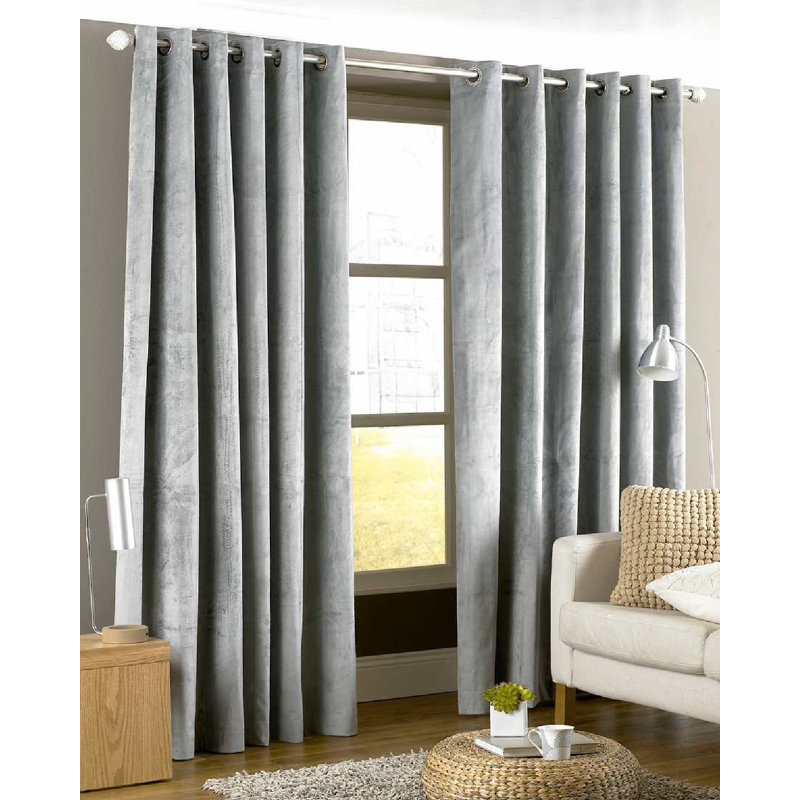 Lachlan Room Darkening Curtain Pair, 229 W x 229 D cm, Silver