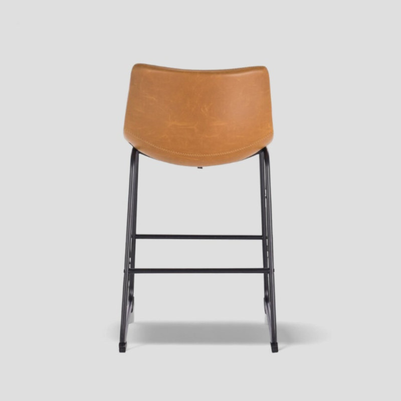 Kyhia Industrial Counter Stool, Light Brown