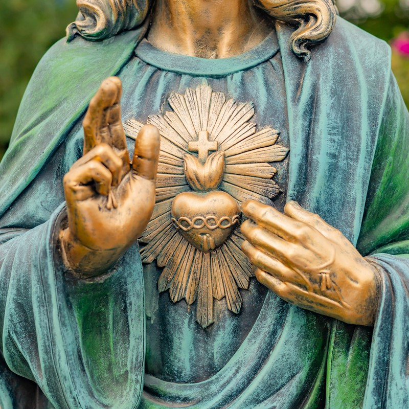 48 po Grand Jésus avec un cœur sacré, Brun