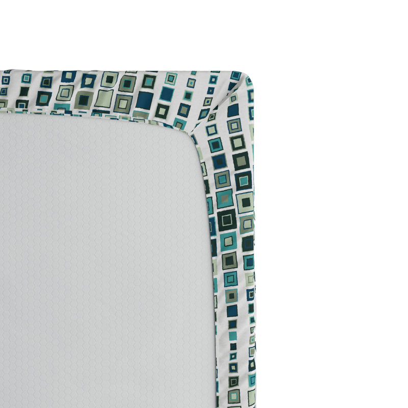 Microfiber Geometric Fitted Sheet, Twin Fitted Sheet