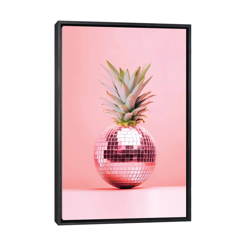«Peach Fuzz Pineapple», reproduction d'art sur toile encadrée, H 26 po x l 18 po, Toile à cadre flottant sans passe-partout