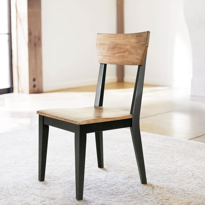 Industrial Dining Chair with Wood Seat