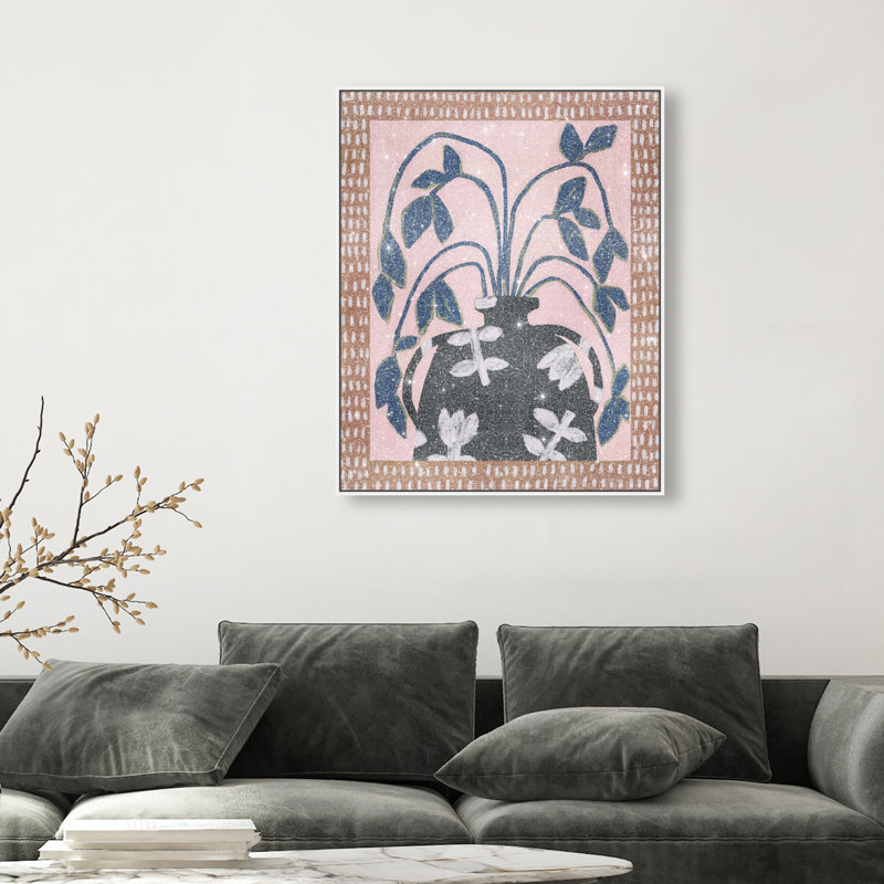 Harvest Blush Canvas Floral & Botanical Print by Oliver Gal, Black Frame, 16 x 20, 31"H x 25"W, White Floater Frame