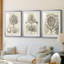 Fresco Crown Imperial II - reproduction sur mesure encadrée de qualité supérieure - 3 pièces-1154529121-1154529125