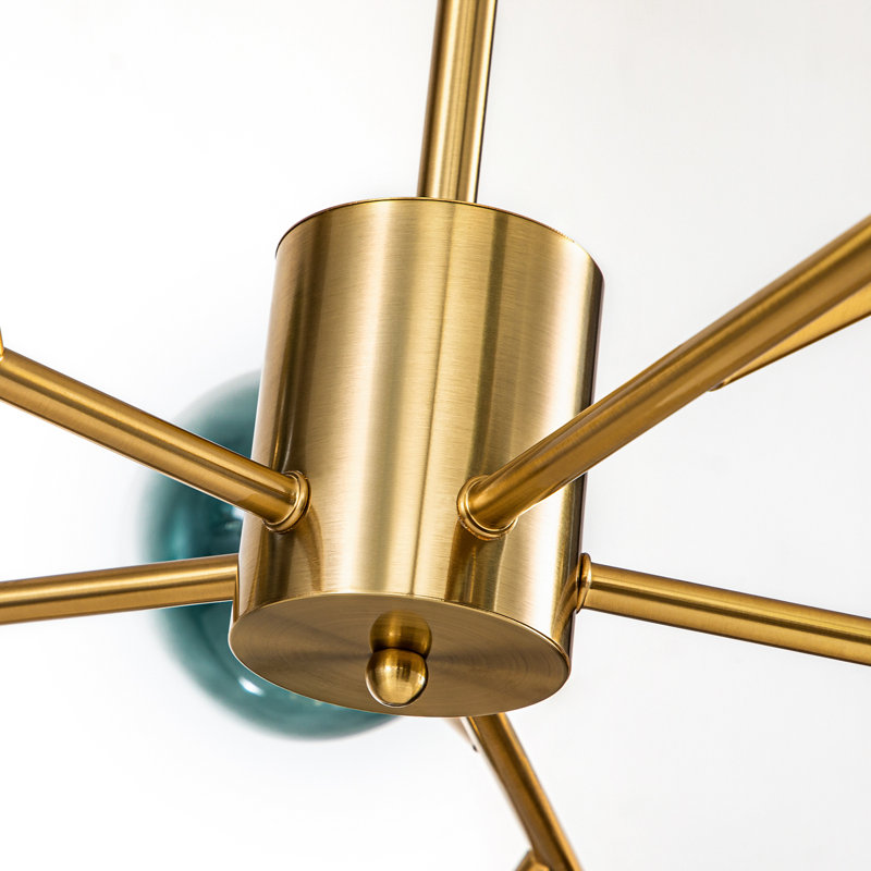 Burness 15 - Light Sputnik Modern Linear Modern Glass Bubble Dining  Chandelier, Gold