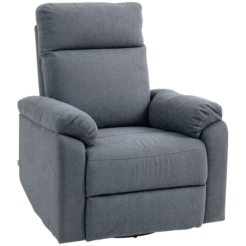 Swivel Rocker Recliner Chair, Wide Glider Rocking Single Sofa with Pocket Spring, Footrest, Modern Fabric Overstuffed Reclining Chair for Living Room, Bedroom, Quick Assembly,
