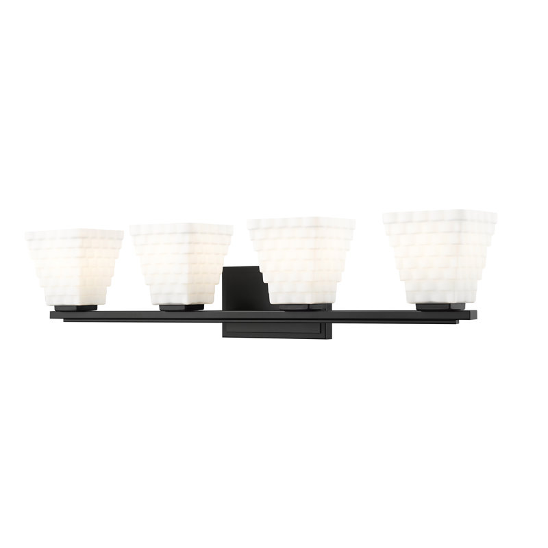 Ensemble de meuble-lavabo 4 lumières Teyona, Matte Black