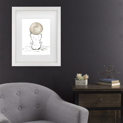 Framed Wall Art - Chloe Elliott ‘Girl with Hat’ Wall Decor with Matted Frame - Living Room, Kitchen, and Bathroom Art  - 11x14