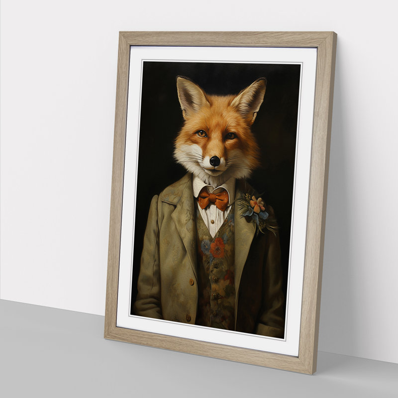Fox Victorian - Framed Print, Oak, 46cm H x 34cm W x 2cm D
