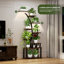 Support à plantes à 9 niveaux en demi-lune avec lumières de culture à spectre complet, tablette de présentation en fer robuste