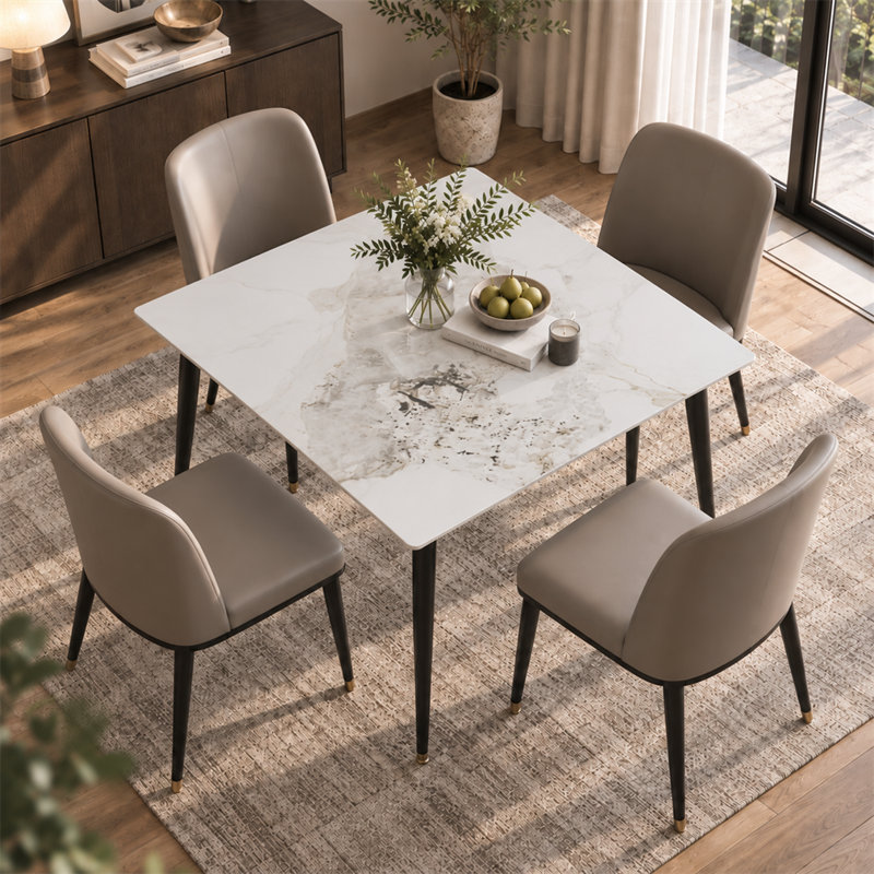 Table de salle à manger Annagh, H 29,9 po x L 31,5 po x l 31,5 po, Jade brillant