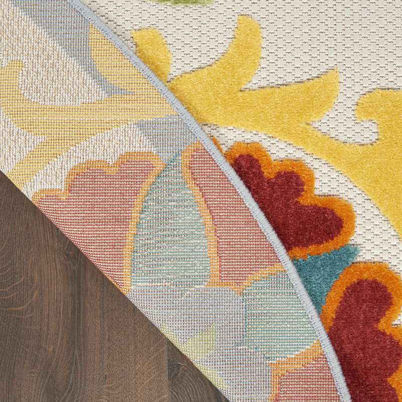 Aaryon Floral Indoor Rug, Round 7'10"
