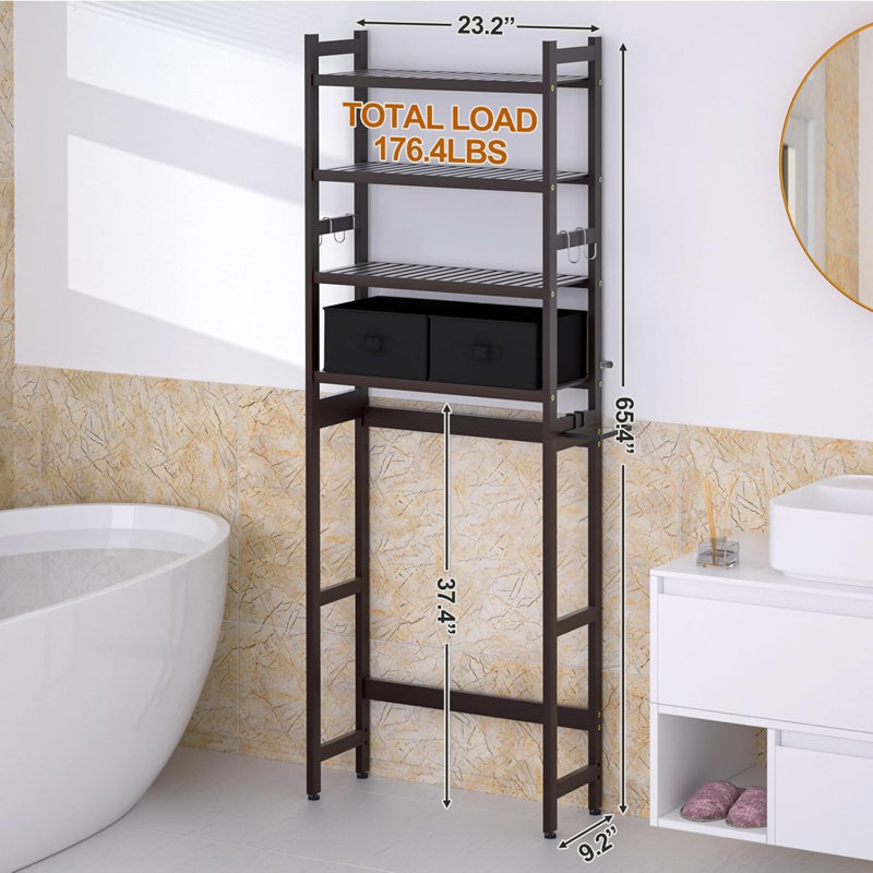Rangement autoportant au-dessus de la toilette Certalich, Brun