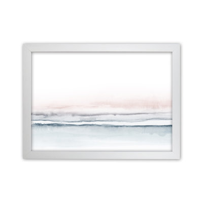 Minimal Watercolour Landscape I - Indigo & Pink - Print