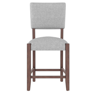 Ensemble de 4 tabourets de bar Mid-Century de 40,4 po avec dossier, tabourets de bar rembourrés en lin avec pieds en bois massif pour la salle à manger de l'îlot de cuisine (chaises 4 pièces)